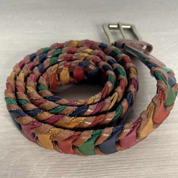 Cole Haan Leather Chain link belt multicolor L/38 unisex - Picture 3 of 8